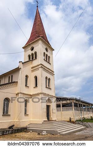 Historic Church of the Catholic Pallottines mission from the German colonial era, Kribi, South Region, Cameroon, Africa View Large Photo Image Stock Photograph - Historic Church of the Catholic Pallottines mission from the German colonial era, Kribi, South Region, Cameroon, Africa. Fotosearch
