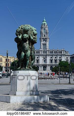 Stock Photo - Historic Town Hall, Old Town, Porto, Portugal, Europe. Fotosearch