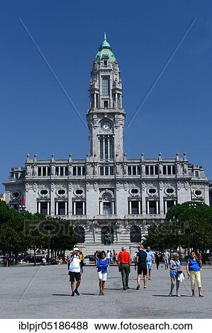 Historic Town Hall, Old Town, Porto, Portugal, Europe View Large Photo Image Stock Photo - Historic Town Hall, Old Town, Porto, Portugal, Europe. Fotosearch