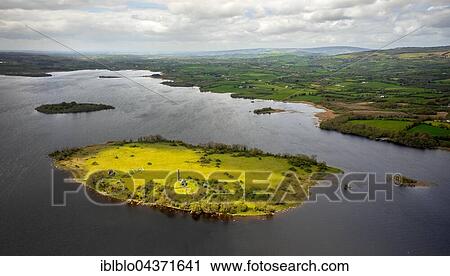 Stock Image - Holy Island, in Lough Derg Lake, River Shannon, County Clare, Ireland, Europe. Fotosearch