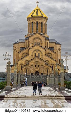 Stock Image - Holy Trinity Cathedral, Tbilisi, Georgia, Asia. Fotosearch