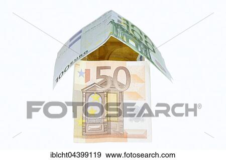 Stock Photo - House out of euro banknotes. Fotosearch