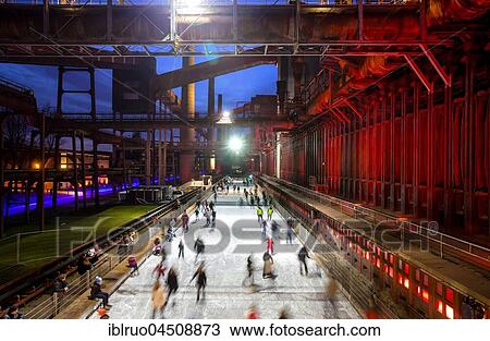 Ice rink, ice track Zeche Zollverein, Essen, North Rhine-Westphalia, Germany, Europe View Large Photo Image Stock Image - Ice rink, ice track Zeche Zollverein, Essen, North Rhine-Westphalia, Germany, Europe. Fotosearch
