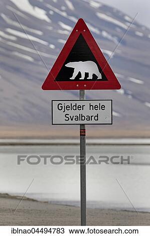 Icebear warning sign, Longyearbyen, Spitsbergen, Norway, Europe View Large Photo Image Stock Image - Icebear warning sign, Longyearbyen, Spitsbergen, Norway, Europe. Fotosearch