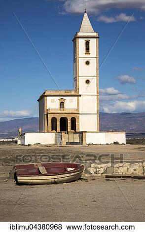 Iglesia de Las Salinas, church in the salinas, La Almadraba de Monteleva, Cabo de Gata-Níjar Natural Park, Nijar, Almería, Andalusia, Spain, Europe View Large Photo Image Stock Photo - Iglesia de Las Salinas, church in the salinas, La Almadraba de Monteleva, Cabo de Gata-Níjar Natural Park, Nijar, Almería, Andalusia, Spain, Europe. Fotosearch
