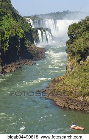 Stock Photo - Iguazu Falls from Argentinian side, Argentina, Brazil, South America. Fotosearch