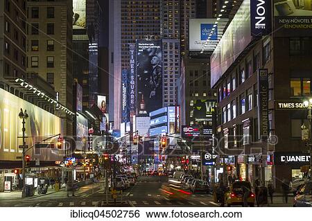 Illuminated billboards, Broadway and Times Square, Manhattan, New York City, New York, USA, North America View Large Photo Image Stock Photograph - Illuminated billboards, Broadway and Times Square, Manhattan, New York City, New York, USA, North America. Fotosearch