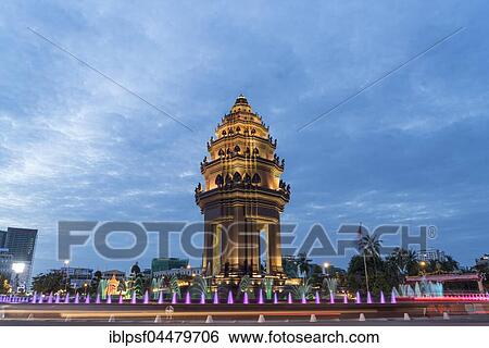 Independence Monument, dusk, Phnom Penh Province, Cambodia, Asia View Large Photo Image Stock Photograph - Independence Monument, dusk, Phnom Penh Province, Cambodia, Asia. Fotosearch