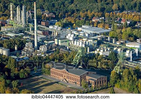 Industry museum machine hall Zweckel in front of chemical plant Ineos Phenol, Gladbeck, Ruhr district, North Rhine-Westphalia, Germany, Europe View Large Photo Image Stock Photography - Industry museum machine hall Zweckel in front of chemical plant Ineos Phenol, Gladbeck, Ruhr district, North Rhine-Westphalia, Germany, Europe. Fotosearch
