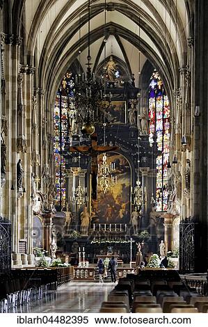 Interior, altar area, St. Stephen's Cathedral, Vienna, Austria, Europe View Large Photo Image Stock Photography - Interior, altar area, St. Stephen's Cathedral, Vienna, Austria, Europe. Fotosearch