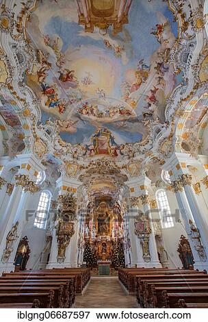 Interior of the Wieskirche, Weiler Wies, Steingaden, Pfaffenwinkel, Romantic Road, Upper Bavaria, Bavaria, Germany, Europe View Large Photo Image Stock Photo - Interior of the Wieskirche, Weiler Wies, Steingaden, Pfaffenwinkel, Romantic Road, Upper Bavaria, Bavaria, Germany, Europe. Fotosearch
