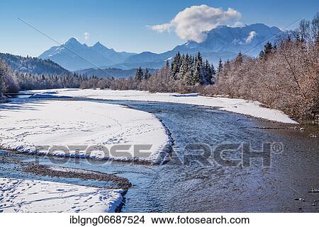 Isar valley with Arnspitz group and Wetterstein mountains, Wallgau. Werdenfelser Land, Upper Bavaria, Bavaria, Germany, Europe View Large Photo Image Picture - Isar valley with Arnspitz group and Wetterstein mountains, Wallgau. Werdenfelser Land, Upper Bavaria, Bavaria, Germany, Europe. Fotosearch