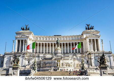 Italian flags drifting in front of Monumento Nazionale a Vittorio Emanuele II, Vittoriano, Altare della Patria, National Monument to Victor Emmanuel II, Piazza di Venezia, Rome, Lazio, Italy, Europe View Large Photo Image Stock Photo - Italian flags drifting in front of Monumento Nazionale a Vittorio Emanuele II, Vittoriano, Altare della Patria, National Monument to Victor Emmanuel II, Piazza di Venezia, Rome, Lazio, Italy, Europe. Fotosearch