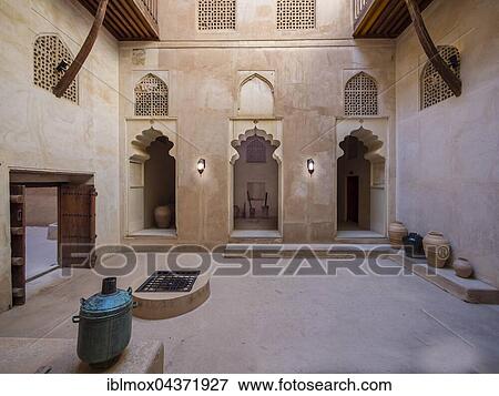 Jabrin Castle, courtyard, Jabreen, Bahlat, Ad Dakhiliyah, Oman, Asia View Large Photo Image Stock Photo - Jabrin Castle, courtyard, Jabreen, Bahlat, Ad Dakhiliyah, Oman, Asia. Fotosearch