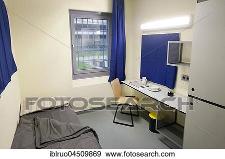 Stock Photo - Jail cell, prison, Düsseldorf prison, North Rhine-Westphalia, Germany, Europe. Fotosearch