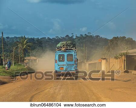 Picture - Jungle bus deep in the jungle, Cameroon, Africa. Fotosearch