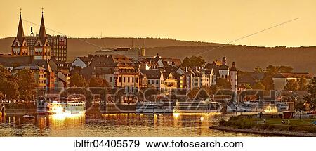 Koblenz historic center on the Mosel River, evening light, Koblenz, Rhineland-Palatinate, Germany, Europe View Large Photo Image Stock Photo - Koblenz historic center on the Mosel River, evening light, Koblenz, Rhineland-Palatinate, Germany, Europe. Fotosearch