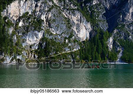 Lago di Braies, nature park Park, Dolomites, Puster Valley, South Tyrol, Italy, Europe View Large Photo Image Stock Image - Lago di Braies, nature park Park, Dolomites, Puster Valley, South Tyrol, Italy, Europe. Fotosearch