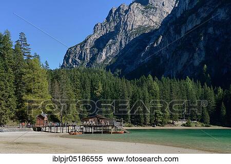 Lago di Braies, nature park Park, Dolomites, Puster Valley, South Tyrol, Italy, Europe View Large Photo Image Stock Photography - Lago di Braies, nature park Park, Dolomites, Puster Valley, South Tyrol, Italy, Europe. Fotosearch