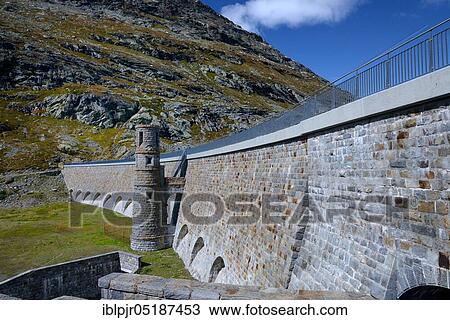 Lake Bianco dam, Bernina Pass, Upper Engadine, Canton Grisons, Switzerland, Europe View Large Photo Image Stock Image - Lake Bianco dam, Bernina Pass, Upper Engadine, Canton Grisons, Switzerland, Europe. Fotosearch