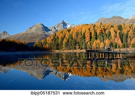 Lake Staz near St. Moritz, Lej da, Upper Engadine, Engadine, Canton Graubünden, Switzerland, Europe View Large Photo Image Stock Image - Lake Staz near St. Moritz, Lej da, Upper Engadine, Engadine, Canton Graubünden, Switzerland, Europe. Fotosearch