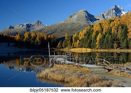 Lake Staz near St. Moritz, Lej da, Upper Engadine, Engadine, Canton Graubünden, Switzerland, Europe View Large Photo Image Stock Image - Lake Staz near St. Moritz, Lej da, Upper Engadine, Engadine, Canton Graubünden, Switzerland, Europe. Fotosearch