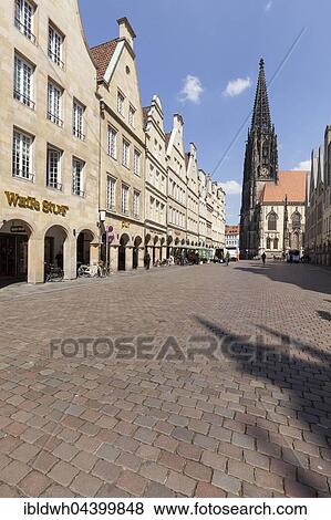 Lamberti-Church at Prinzipalmarkt, Münster, Münsterland, North Rhine-Westphalia, Germany, Europe View Large Photo Image Stock Photo - Lamberti-Church at Prinzipalmarkt, Münster, Münsterland, North Rhine-Westphalia, Germany, Europe. Fotosearch