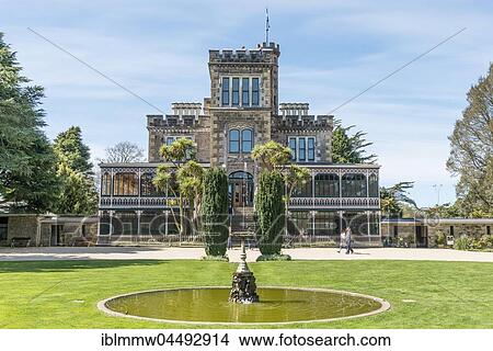 Picture - Larnach Castle, park and castle, Dunedin, Otago Peninsula, Southland, New Zealand, Oceania. Fotosearch