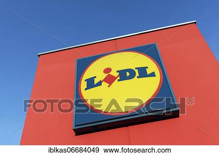 Stock Photo - Lidl, logo on building, discounter, Duisburg, North Rhine-Westphalia, Germany, Europe. Fotosearch