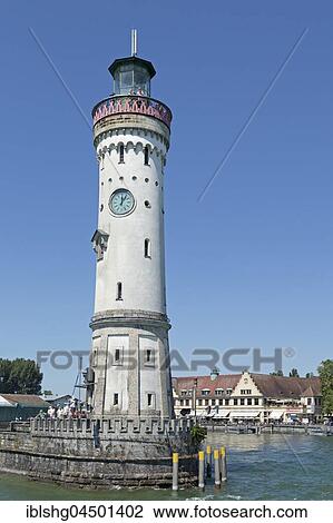 Lighthouse in the harbor, Lindau, Lake Constance, Bavaria, Germany, Europe View Large Photo Image Stock Image - Lighthouse in the harbor, Lindau, Lake Constance, Bavaria, Germany, Europe. Fotosearch