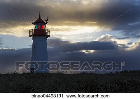 Stock Image - Lighthouse List-West, Ellenbogen, Sylt, North Frisia, Schleswig-Holstein, Germany, Europe. Fotosearch