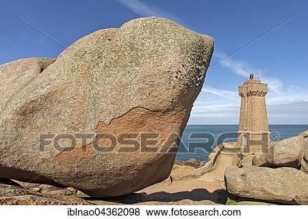 Lighthouse Men Ruz, Ploumanac' h, Cote de Granit Rose, Côtes d' Armor, Brittany, France, Europe View Large Photo Image Stock Photo - Lighthouse Men Ruz, Ploumanac' h, Cote de Granit Rose, Côtes d' Armor, Brittany, France, Europe. Fotosearch