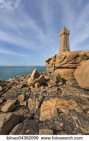Lighthouse Men Ruz, Ploumanac' h, Cote de Granit Rose, Côtes d' Armor, Brittany, France, Europe View Large Photo Image Stock Photo - Lighthouse Men Ruz, Ploumanac' h, Cote de Granit Rose, Côtes d' Armor, Brittany, France, Europe. Fotosearch