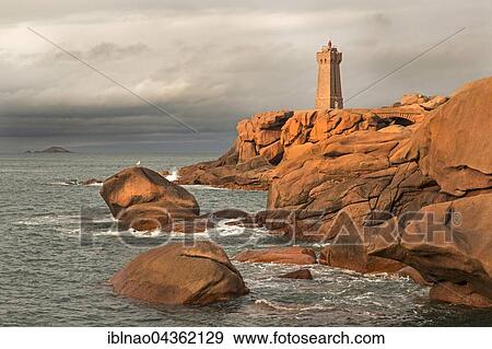 Lighthouse Men Ruz, Ploumanac' h, Cote de Granit Rose, Côtes d' Armor, Brittany, France, Europe View Large Photo Image Stock Photo - Lighthouse Men Ruz, Ploumanac' h, Cote de Granit Rose, Côtes d' Armor, Brittany, France, Europe. Fotosearch