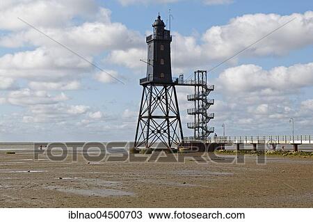 Lighthouse Obereversand at low tide, Dorum-Neufeld, Lower Saxony, Germany, Europe View Large Photo Image Stock Image - Lighthouse Obereversand at low tide, Dorum-Neufeld, Lower Saxony, Germany, Europe. Fotosearch