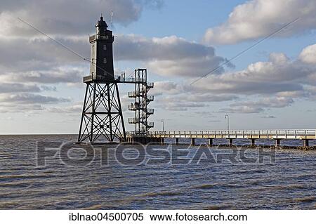 Lighthouse Obereversand, Dorum-Neufeld, Lower Saxony, Germany, Europe View Large Photo Image Stock Photography - Lighthouse Obereversand, Dorum-Neufeld, Lower Saxony, Germany, Europe. Fotosearch