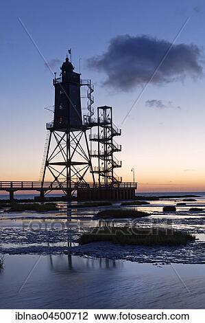 Lighthouse Obereversand, evening mood Dorum-Neufeld, Lower Saxony, Germany, Europe View Large Photo Image Stock Image - Lighthouse Obereversand, evening mood Dorum-Neufeld, Lower Saxony, Germany, Europe. Fotosearch