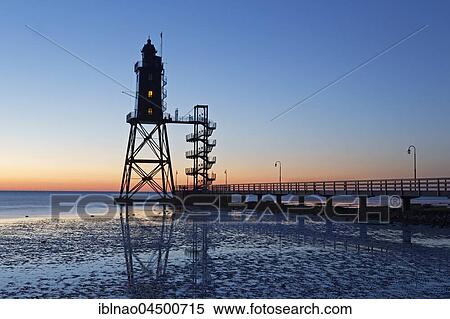 Lighthouse Obereversand, evening mood, Dorum-Neufeld, Lower Saxony, Germany, Europe View Large Photo Image Stock Photography - Lighthouse Obereversand, evening mood, Dorum-Neufeld, Lower Saxony, Germany, Europe. Fotosearch
