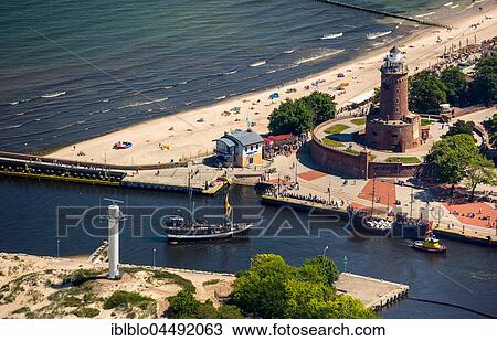 Stock Image - Lighthouse with Bastion, Kołobrzeg, Kolberg, Baltic Coast, West Pomerania Province, Poland, Europe. Fotosearch