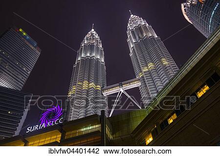 Lit Petronas Towers at night, Kuala Lumpur, Malaysia, Asia View Large Photo Image Stock Image - Lit Petronas Towers at night, Kuala Lumpur, Malaysia, Asia. Fotosearch