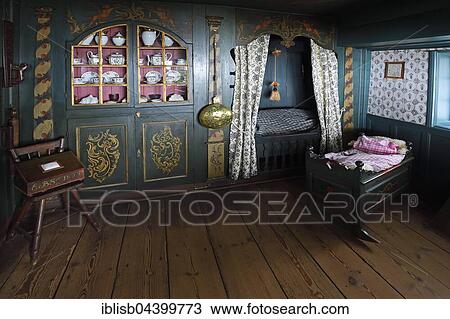 Stock Image - Living room, museum old Frisian house, Keitum, Sylt, North Frisian Islands, North Frisia, Schleswig-Holstein, Germany, Europe. Fotosearch