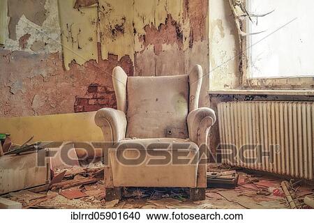 Living room with armchair, Lost Place, Villa Dr. Anna L., Bad Wildungen, Hesse, Germany, Europe View Large Photo Image Stock Image - Living room with armchair, Lost Place, Villa Dr. Anna L., Bad Wildungen, Hesse, Germany, Europe. Fotosearch