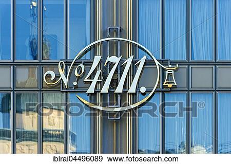Logo of Parfürm 4711 Echt Kölnisch Wasser at Blue Gold House, historic centre, Cologne, North Rhine-Westphalia, Germany, Europe View Large Photo Image Stock Photo - Logo of Parfürm 4711 Echt Kölnisch Wasser at Blue Gold House, historic centre, Cologne, North Rhine-Westphalia, Germany, Europe. Fotosearch