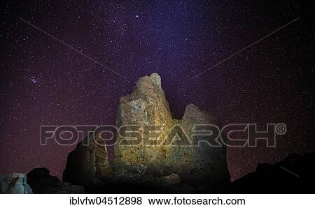 Los Roques de Garcia, Pico del Teide vulcano with night sky, night scene, Zapato de Reina, Las Cañadas, Teide vulcano National Park, Tenerife, Canary Islands, Spain, Europe View Large Photo Image Stock Photo - Los Roques de Garcia, Pico del Teide vulcano with night sky, night scene, Zapato de Reina, Las Cañadas, Teide vulcano National Park, Tenerife, Canary Islands, Spain, Europe. Fotosearch