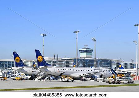 Lufthansa aircraft on tarmac, airport, Munich, Upper Bavaria, Germany, Europe View Large Photo Image Stock Photography - Lufthansa aircraft on tarmac, airport, Munich, Upper Bavaria, Germany, Europe. Fotosearch