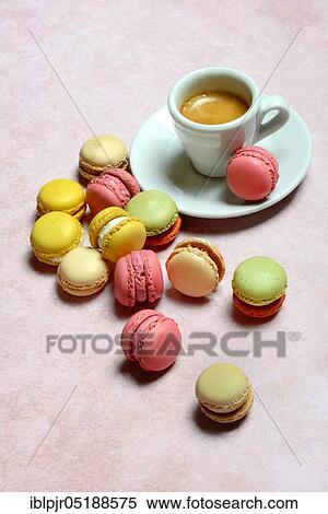 Luxemburgerli confectionery and cup of coffee, espresso, macarons, speciality of Confiserie Sprüngli View Large Photo Image Stock Photography - Luxemburgerli confectionery and cup of coffee, espresso, macarons, speciality of Confiserie Sprüngli. Fotosearch