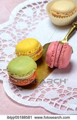 Stock Image - Luxemburgerli confectionery, macarons, speciality of Confiserie Sprüngli. Fotosearch