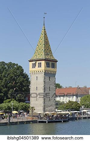 Mangenturm at the harbor, Lindau, Lake Constance, Bavaria, Germany, Europe View Large Photo Image Stock Photo - Mangenturm at the harbor, Lindau, Lake Constance, Bavaria, Germany, Europe. Fotosearch