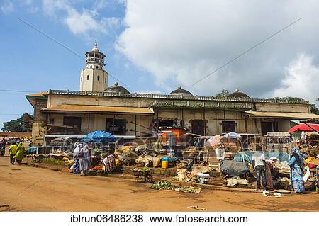 Market before the mosque of Foumban, Cameroon, Africa View Large Photo Image Stock Photo - Market before the mosque of Foumban, Cameroon, Africa. Fotosearch