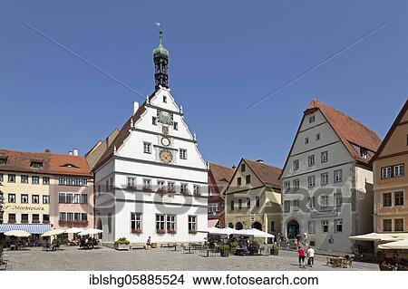 Market place with a councilman's tavern, old town, Rothenburg ob der Tauber, Middle Franconia, Bavaria, Germany, Europe View Large Photo Image Picture - Market place with a councilman's tavern, old town, Rothenburg ob der Tauber, Middle Franconia, Bavaria, Germany, Europe. Fotosearch